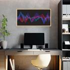 Quadro Sound Wave Colors 60x30 Caixa Marfim Moldura Caixa, Marfim