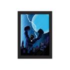 Quadro Super Heróis Geek Azul Raio Moldura Preta 33x43cm