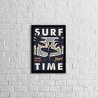 Quadro Surf Time 33X24Cm - Com Vidro Moldura Preta