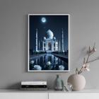 Quadro Taj Mahal - Noite Lua Cheia 33X24Cm - Com Vidro