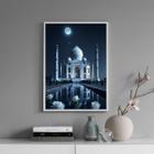 Quadro Taj Mahal - Noite Lua Cheia 45X34Cm - Com Vidro