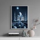 Quadro Taj Mahal - Noite Lua Cheia 45X34Cm - Com Vidro