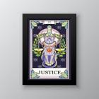 Quadro tarot justiça gato 45x34cm - vidro