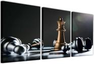Quadro em Tela Sala de xadrez, celular preto e branco, tabuleiro de xadrez  3d, fundo design vector 