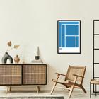 Quadro Tipos de Quadra Tênis AO 43x30 Caixa Preto Moldura Caixa, Preta