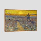 Quadro Van Gogh Semeador E O Sol Brilhante Tela Moldura Bege 45X30Cm