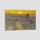 Quadro Van Gogh Semeador E O Sol Brilhante Tela Moldura Branca 45X30Cm