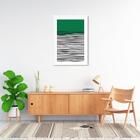 Quadro Verde Linhas Abstratas 100x70 Caixa Branco Moldura Caixa, Branca