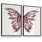 Quadro Vidro Borboleta Diamante Asas Rosas Ki 2 Sala Quarto