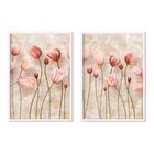 Quadro Vidro Flores Floral Rose Tulipas Sala Quarto Escritório