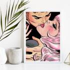 Quadro Vintage Casal Pop Art 24x18cm - Moldura Preta