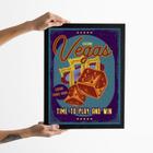 Quadro Vintage Cassino Vegas 24x18cm - com vidro