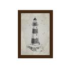 Quadro Vintage Náutico Farol Moldura Marrom 33x43cm