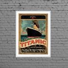 Quadro Vintage Navio Titanic 24x18cm