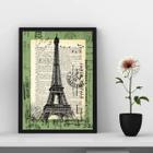 Quadro Vintage Torre Eiffel - Selo Antigo 33x24cm