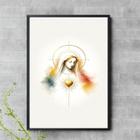 Quadro Virgem Maria Minimalista 24x18cm - com vidro