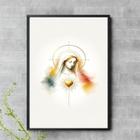 Quadro Virgem Maria Minimalista 33X24Cm - Com Vidro