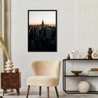 Quadro Visão Aérea Prédios New York 100x70 Caixa Preto Moldura Caixa, Preta