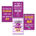 Quadros Açaí Decoração Açaíteria Frases Kit 4 Peças