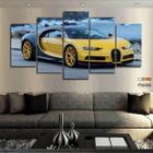 Quadros Carros Bugatti Amarelo 63X130Mt Em Tecido