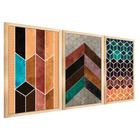 Quadros Chevron Com Moldura Premium 40x60 Kit 3 Peças