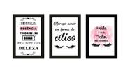 Quadros Cílios Lash Design Salão Beleza Kit 3 Peças 20x28cm