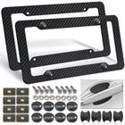 Quadros de matrícula FBJTDQ Carbon Fiber Black, pacote com 2