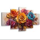 quadros decorativos 4 k botão de rosas coloridas"