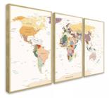 quadros decorativos 4 k Mapa Mundi Moderno"