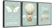 quadros decorativos 4 k Quarto Infantil Frase Sonhe Alto"