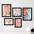 Quadros decorativos 5 peças mosaicos para sua sala ou quarto Salão de Beleza - Manicure - Unhas