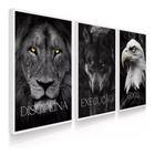 Quadros Decorativos Animais Motivacionais Dourados