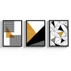 Quadros Decorativos Com Moldura Vidro Formas Geométricas Sala e Quarto