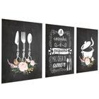 Quadros Decorativos Cozinha Panela e Talher Copa Sala Àrea Gourmet PMG