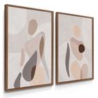 Quadros Decorativos Dupla Mulher Abstrato 55X40 Com Moldura