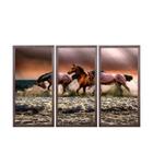 Quadro Decorativo 3D Cavalo Colorido Multicamada Em Madeira - Aimará Decor