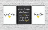 Quadros Decorativos Família Gratidão Oração Amarelo