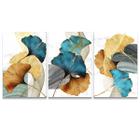 Quadros Decorativos Floral Abstrato Sala Quarto Grande Kit - 3 telas 60x90 cm