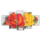 Quadros Decorativos Floral Flores Vermelhas e Amarelas 3