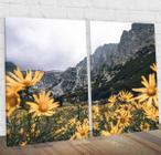 Quadros Decorativos Flores Amarelas Na Montanha 2 Peças