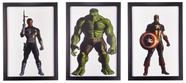 Quadros Decorativos Heróis Marvel com molduras 3 peças