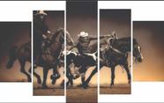 Quadros Decorativos Mosaico Cavaleiros Boi Cavalos Selvagens Chapeu"