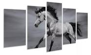 Quadros Decorativos Mosaico Cavalo Cinza Preto Branco Alazão"