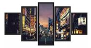 Quadros Decorativos Mosaico Cidade Japão Tokyo Noite"