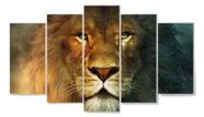 Quadros Decorativos Mosaico Leão Narnia Aslan"