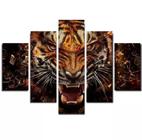 Quadros Decorativos Mosaico Olhar De Tigre Onça Fera"