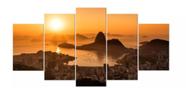 Quadros Decorativos Mosaico Rio De Janeiro Baia De Guanabara Entardecer"