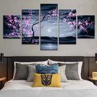 Quadros Decorativos Mosaico Sakura Arvore Lago"