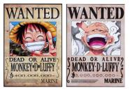 Quadros Decorativos One Piece Wanted Monkey D Luffy Anime 2Un