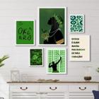 Quadros Decorativos Oxóssi Verde com Vidro - Kit com 6 Peças